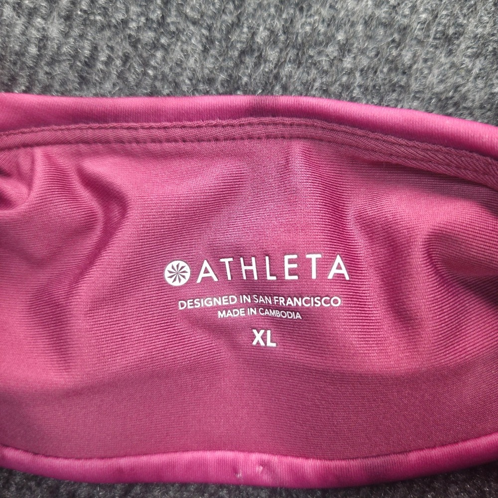 Athleta‎ Sports Bra Women XL Pink Tie Dye Stripe Athleisure Yoga Excellent